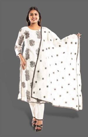 Red cotton chanderi salwar kameez set FS05