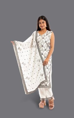 White pure georgette salwar kameez set FS09