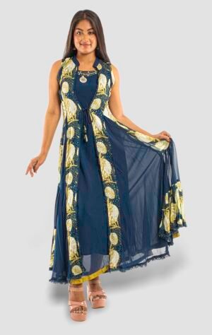 Pure muslin yellow salwar kameez set FS23