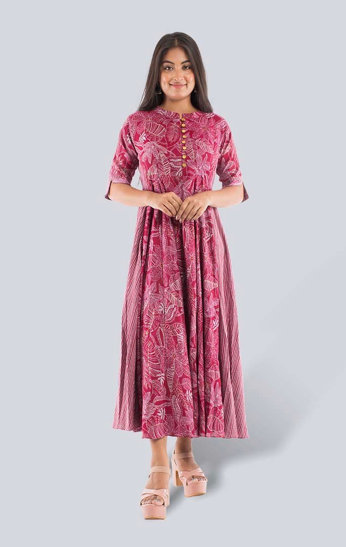 Elegant One-Piece Designer Gown with Attached Shrug & Embroidery FS27