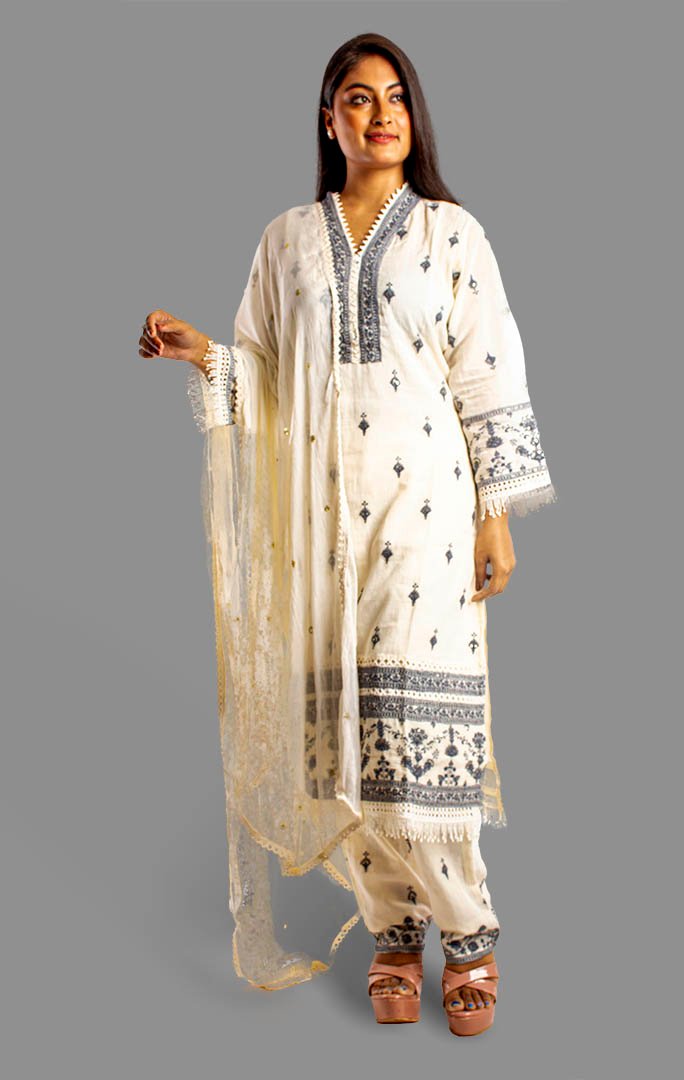 White kurti FS28
