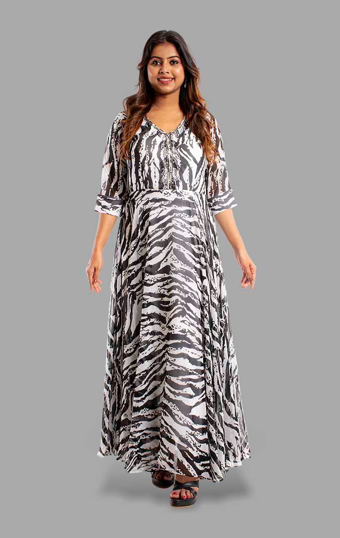 Stylish black pure viscose gown FS29